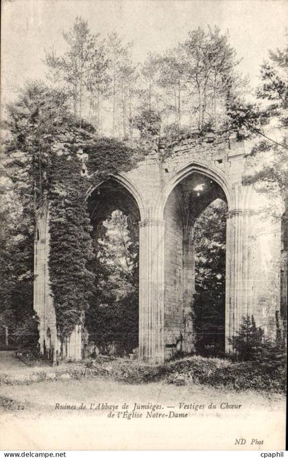 Jumieges CPA Anciennes abbaye de Jumieges Vestiges du choeur de l'eglise Notre DAme