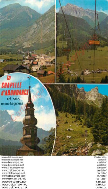 74.  LA CHAPELLE d'ABONDANCE et ses montagnes .  CP multivues .
