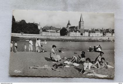 Cpsm 1958, La Charité sur Loire, la plage, Nièvre 58