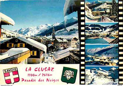 74 - La Clusaz - Multivues - Chalets - Hiver - Neige - CPM - Voir Scans Recto-Verso