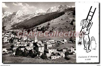 CPA La Clusaz Vue Generale Et Chaine Des Aravis