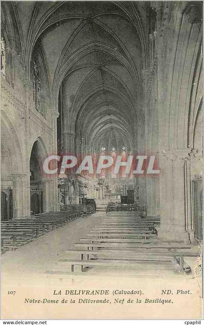 CPA La Delivrande Calvados Notre Dame de al Delivrande Nef de la Basilique