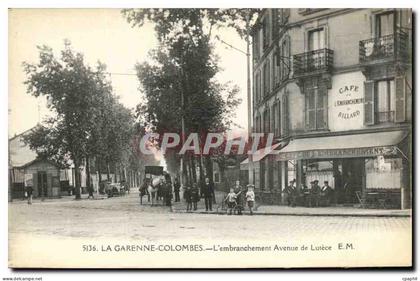 CPA La Garenne Colombes l embranchement Avenue de Lutece Cafe de l embranchement