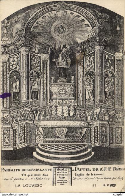 CPA La Louvesc Parfarre pessemblance de l'Autel de s'J E Regis l'Eglise de la Louvesc