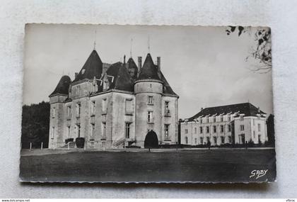 Cpsm 1957, La Mothe Achard, école d'agriculture Notre Dame de la Forêt, le château et l'école, Vendée 85