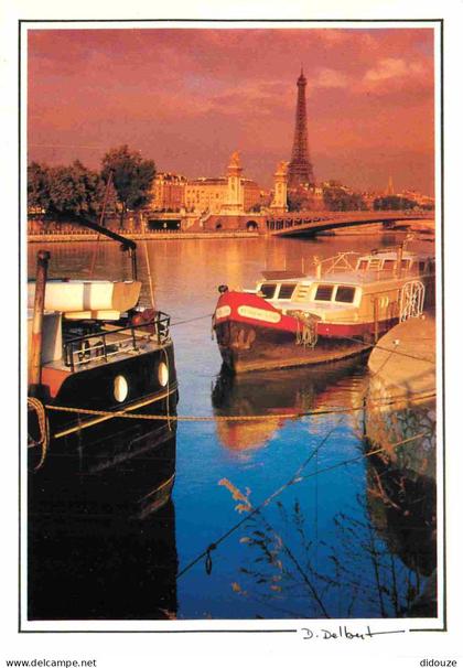 Carte Postale - 75 - Paris - La Seine et ses bords - Loin des Embouteillages l'onde paisible de la Seine - Bateaux - CPM