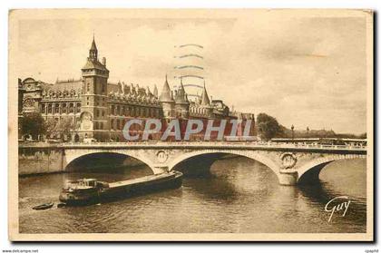 CPA Paris et ses merveilles la Seine le pont au change et le palais de justice