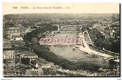 CPA Paris La Seine prise du Trocadero