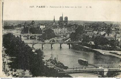 CPA Paris Panorama de la Seine vers la Cite