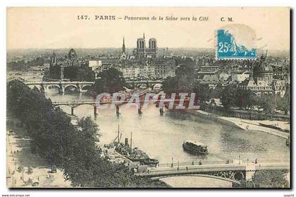 CPA Paris Panorama de la Seine vers la cite