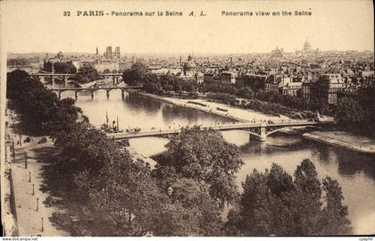 CPA Paris Panorama sur la Seine
