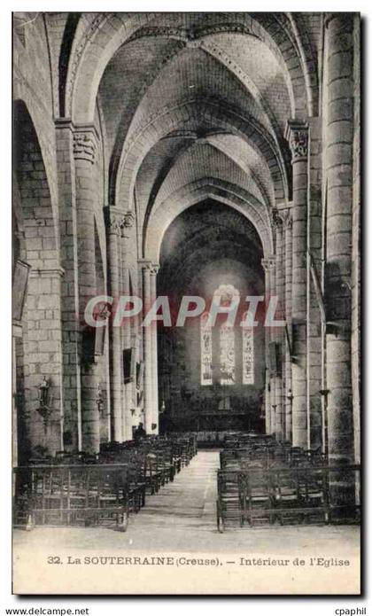 Creuse CPA La Souterraine Interieur de l'eglise