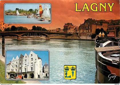 Carte Postale - 77 - Lagny sur Marne - Multivues - Blasons - Flamme Postale de Lagny sur Marne - CPM - Voir Scans Recto-