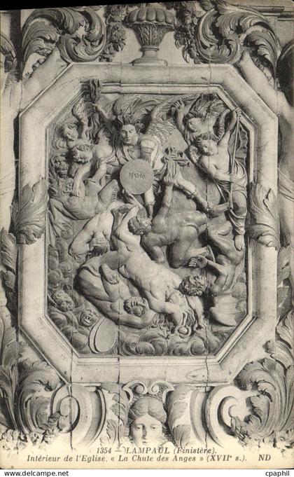 CPA Lampaul Finistere Interieur de L Eglise La chute des anges