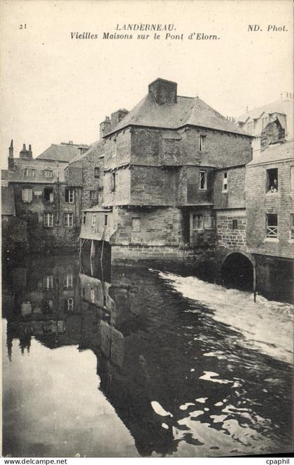CPA Landerneau Vieilles Maisons Sur Le Pont D'Elorn