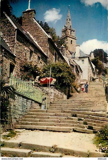 Carte Postale - 22 - Lannion - Les escaliers de Brélévenez (140 marches) - Flamme Postale de Lannion - CPM - Voir Scans