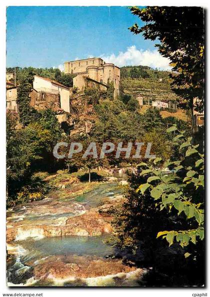 CPM Largentiere Ardeche Le Chateau En bas La Ligne
