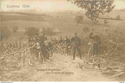 Carte Postale Ancienne - 60 - Lassigny - Guerre 1914-1918 - Compagnie de cyclistes dans la région de Lassigny - Animée -