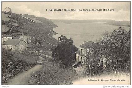 - loire atlantique - ref-B469- le cellier - la gare de clermont et la gare - ligne de chemin de fer - carte bon etat -