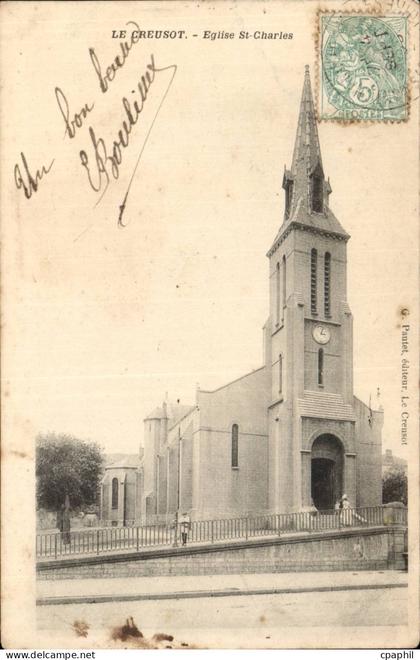 Le cReusot CPA Eglise St Charles