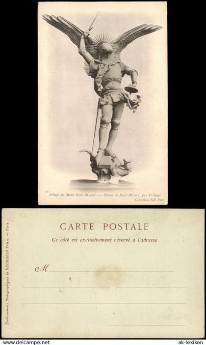 CPA Le Mont-Saint-Michel Abbaye du Mont Saint-Michel. - Statue 1906