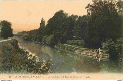 Carte Postale Ancienne - 94 - Le Perreux sur Marne - De Perreux à Nogent - Un Coin du Petit Bras de la Marne - Colorisée