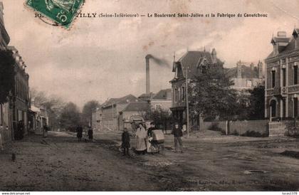 76 / LE PETIT QUEVILLY / LE BOULEVARD SAINT JULIEN ET LA FABRIQUE DE CAOUTCHOUC