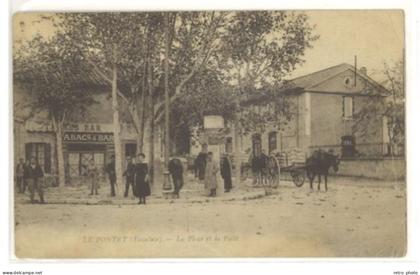 Cpa Le Pontet - La Place et la Poste  (état)