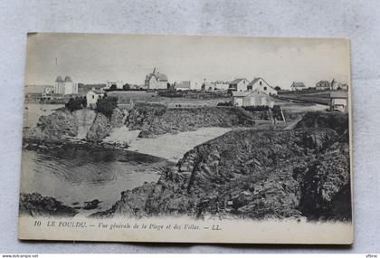 Cpa 1918, Le Pouldu, vue générale de la plage et des villas, Finistère 29
