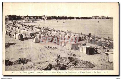 CPA Le Pouliguen Les trols Plages Le Pouliguen La plage Benoit et la Baule