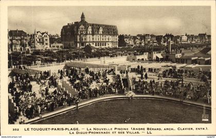 CPA Le Touquet Paris Plage la nouvelle Piscine Andre Berard arch Clavier Entr la Digue Premenade et