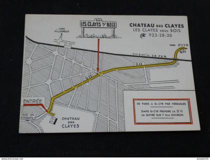 Carte commerciale LES CLAYES SOUS BOIS, Chateau des Clayes .............. G-2342