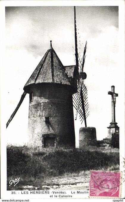 CPA Les Herbiers Le Moulin Et Le Calvaire