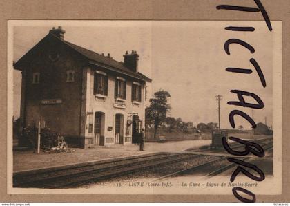 CPA 44 Ligné La gare Ligne de Nantes-Segré Loire-Inférieure Loire-Atlantique