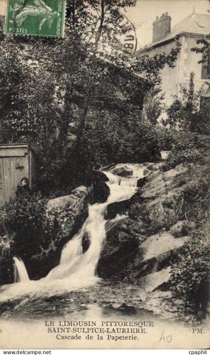 CPA Le Limousin Pittoresque St Sulpice Lauriere Cascade de la Papeterie