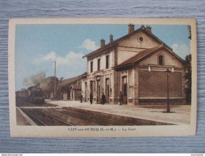Cpa Lizy sur Ourcq (77) la gare