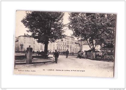 34 LODEVE Entrée de Lodève, Pont de Lergue, animée, ed Jullian 24, 190?