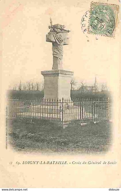 Carte Postale Ancienne - 28 - Loigny la Bataille - Croix du Général de Sonis - Oblitération ronde de 1900 - CPA - Voir S