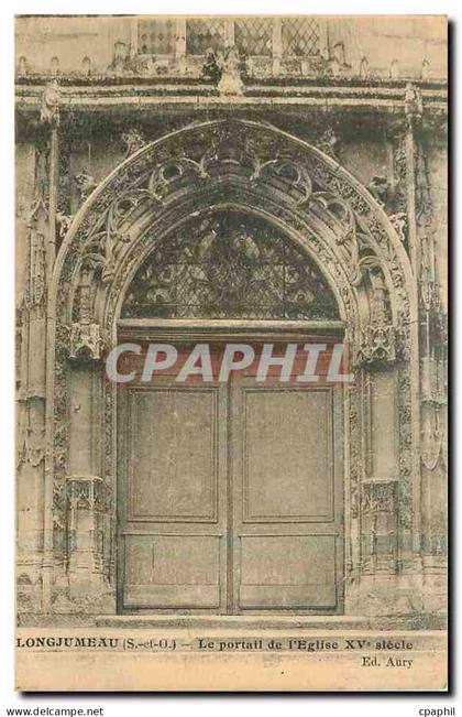CPA Longjumeau S et O Le portail de l'Eglise