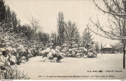 CPA Lons le Saunier Le parc sous la neige