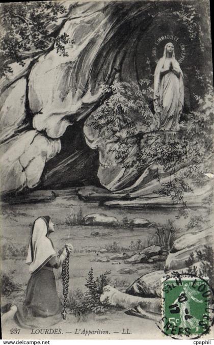 CPA Lourdes l'Apparition