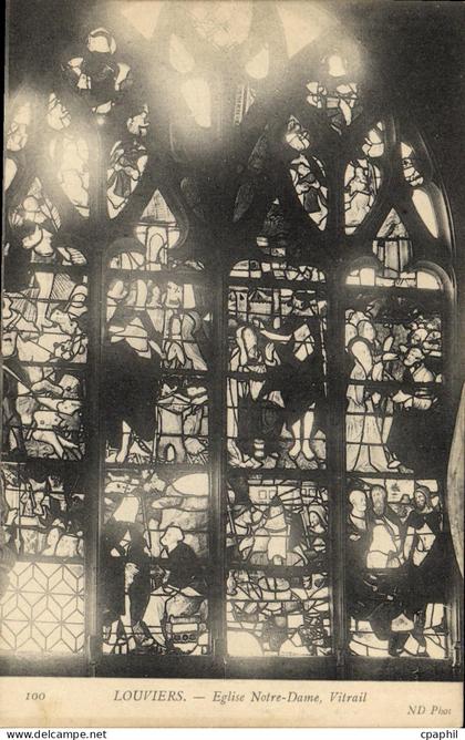 CPA Louviers Eglise Notre Dmae Vitrail
