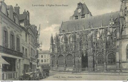 CPA Louviers L'Eglise Notre Dame Automobile