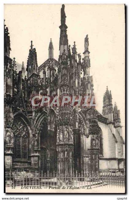 CPA Louviers Portail de L'Eglise