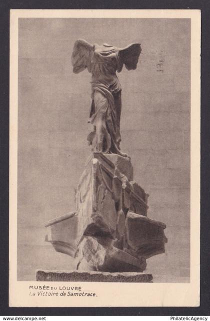 FRANCE, Postcard RPPC, Paris, Louvre Museum, The Victory of Samothrace