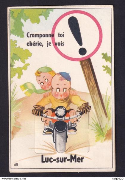 Calvados-Luc sur Mer-Carte à système 10 vues-Cramponne toi chérie, je vois   Luc sur Mer