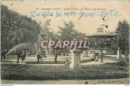CPA Lucon Vendee Jardin Public Le Bassin et le Kiosque