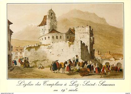 CPM Les Pyrenees L'Eglise des Templiers a Luz Saint Sauveur