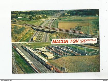 MACON TGV LIGNE NOUVELLE SNCF (RAME TGV MIS EN SERVICE LE 27 SEPTEMBRE 1981)