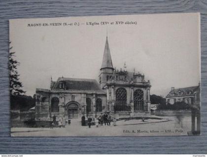 cpa Magny en vexin(95)l'église